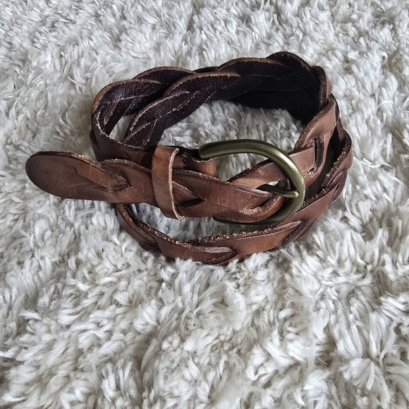 Abercrombie & Fitch Womens‎ Braided Brown Leather Belt  Size XS / S